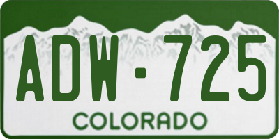 CO license plate ADW725