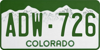 CO license plate ADW726