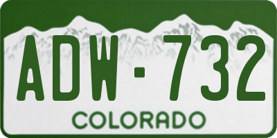 CO license plate ADW732