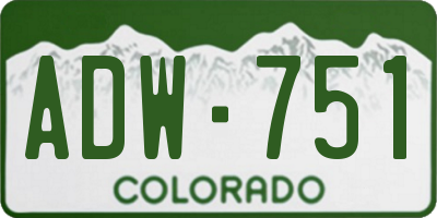 CO license plate ADW751