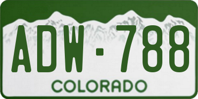 CO license plate ADW788