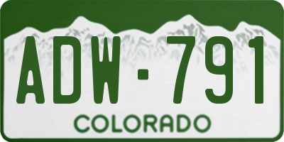 CO license plate ADW791