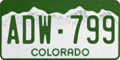 CO license plate ADW799
