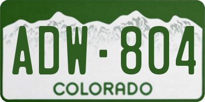 CO license plate ADW804
