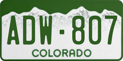 CO license plate ADW807