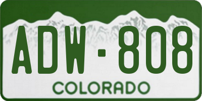 CO license plate ADW808