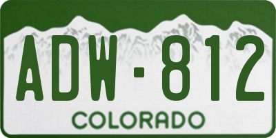 CO license plate ADW812