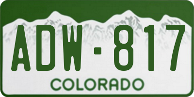 CO license plate ADW817