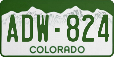 CO license plate ADW824