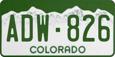 CO license plate ADW826
