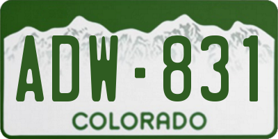 CO license plate ADW831