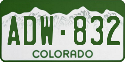 CO license plate ADW832