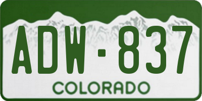 CO license plate ADW837