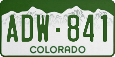 CO license plate ADW841
