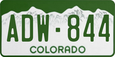 CO license plate ADW844