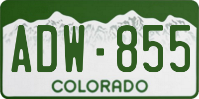 CO license plate ADW855