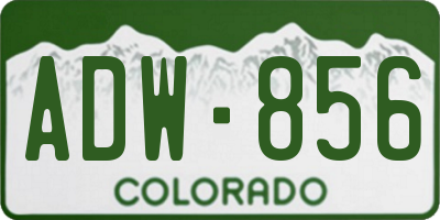 CO license plate ADW856