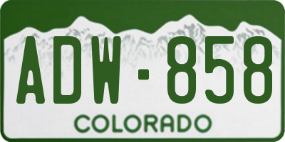 CO license plate ADW858
