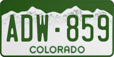 CO license plate ADW859
