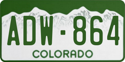 CO license plate ADW864