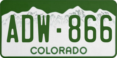 CO license plate ADW866