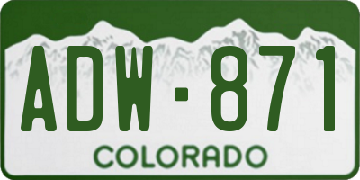 CO license plate ADW871