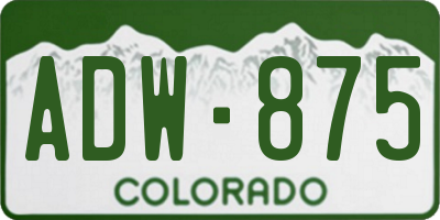 CO license plate ADW875