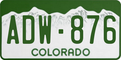 CO license plate ADW876