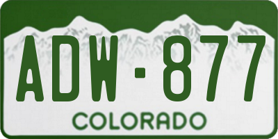 CO license plate ADW877