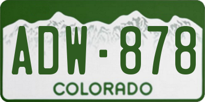 CO license plate ADW878