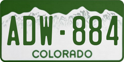CO license plate ADW884