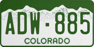CO license plate ADW885