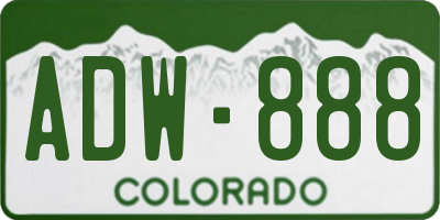 CO license plate ADW888
