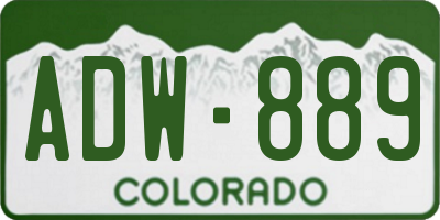 CO license plate ADW889