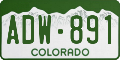 CO license plate ADW891