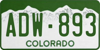 CO license plate ADW893