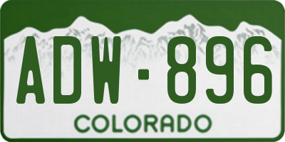 CO license plate ADW896
