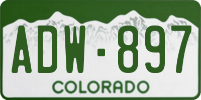 CO license plate ADW897
