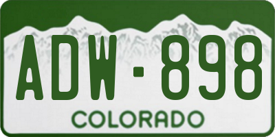 CO license plate ADW898