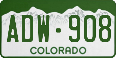 CO license plate ADW908