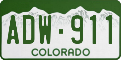 CO license plate ADW911