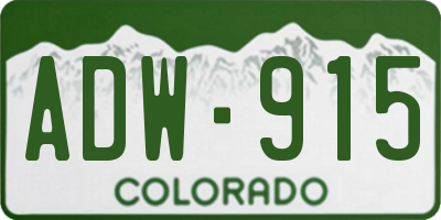 CO license plate ADW915
