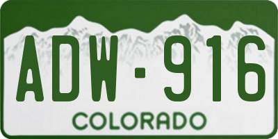CO license plate ADW916