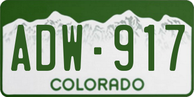 CO license plate ADW917