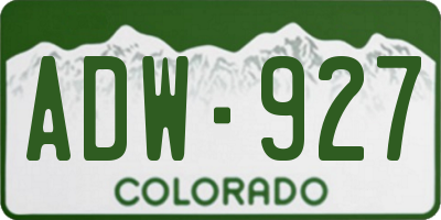 CO license plate ADW927