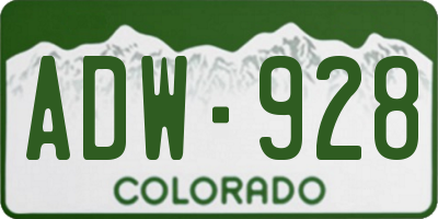 CO license plate ADW928