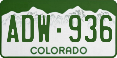 CO license plate ADW936