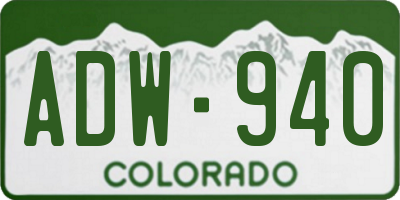CO license plate ADW940