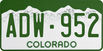 CO license plate ADW952