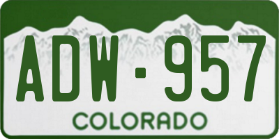 CO license plate ADW957